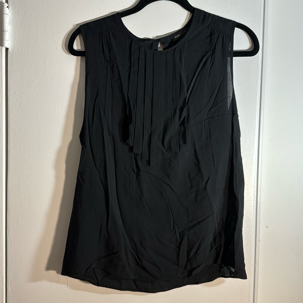 BCBG - black sleeveless blouse. Size L